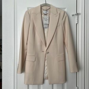 Reiss Oxley Single Button Lapel Jacket in Champagne, size 2
